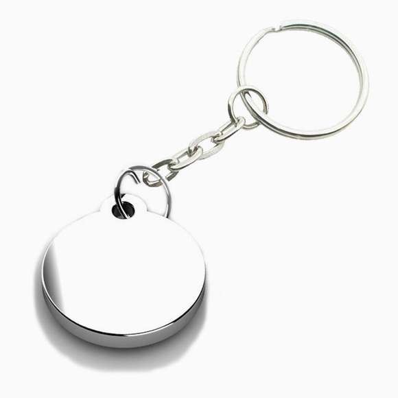 Round 925 Sterling Silver Keychain by Krysaliis
 Gift Boxed - Picture 2 of 3